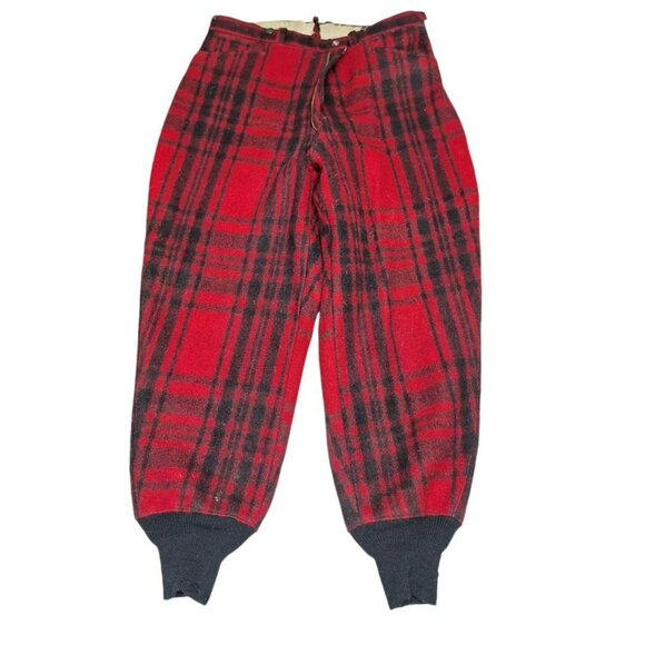 Soo Woolen Mills Pants Red Plaid Hunting Yooper Michigan Mens - Picture 1 of 12